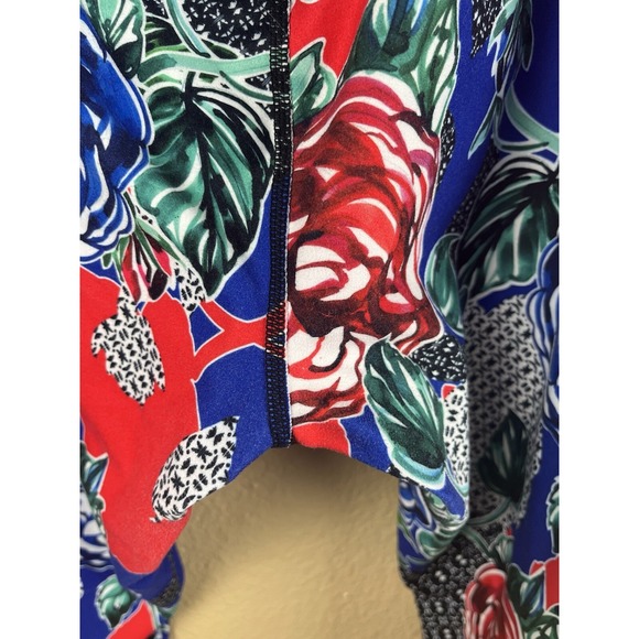 Betsey Johnson Performance Floral Leggings rose Blue Red 3XL Capri Crop - Picture 4 of 6